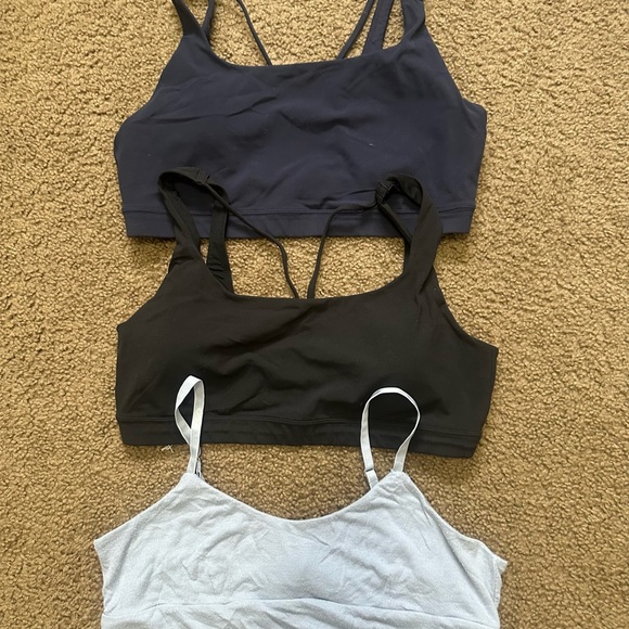 Athleta Black, Gray, and Blue Sports Bras - Picture 1 of 5